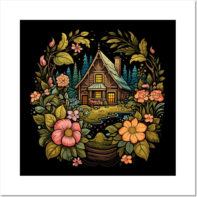 Aesthetic Cottagecore – Fairy Nature Cottage Vintage Wall Art by Infinitee Shirts